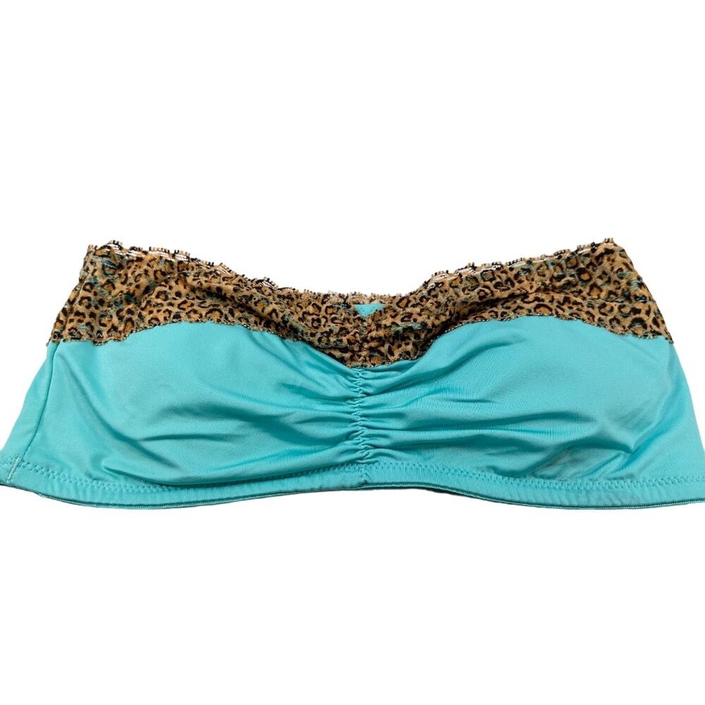 Unbranded Women's Size Medium Bandeau Bra Removable Padding Blue Preowned